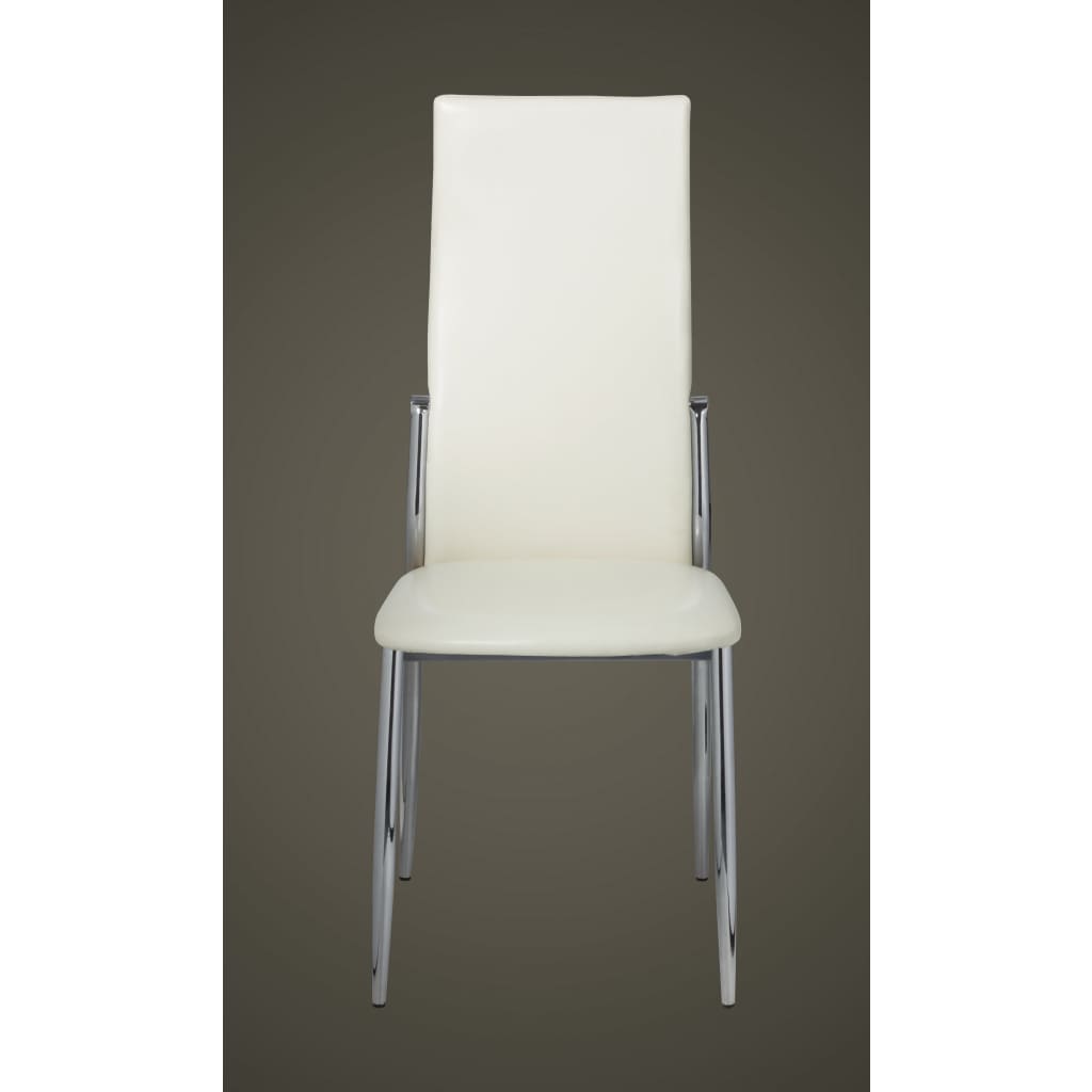 Dining Chairs 4 pcs White Leather