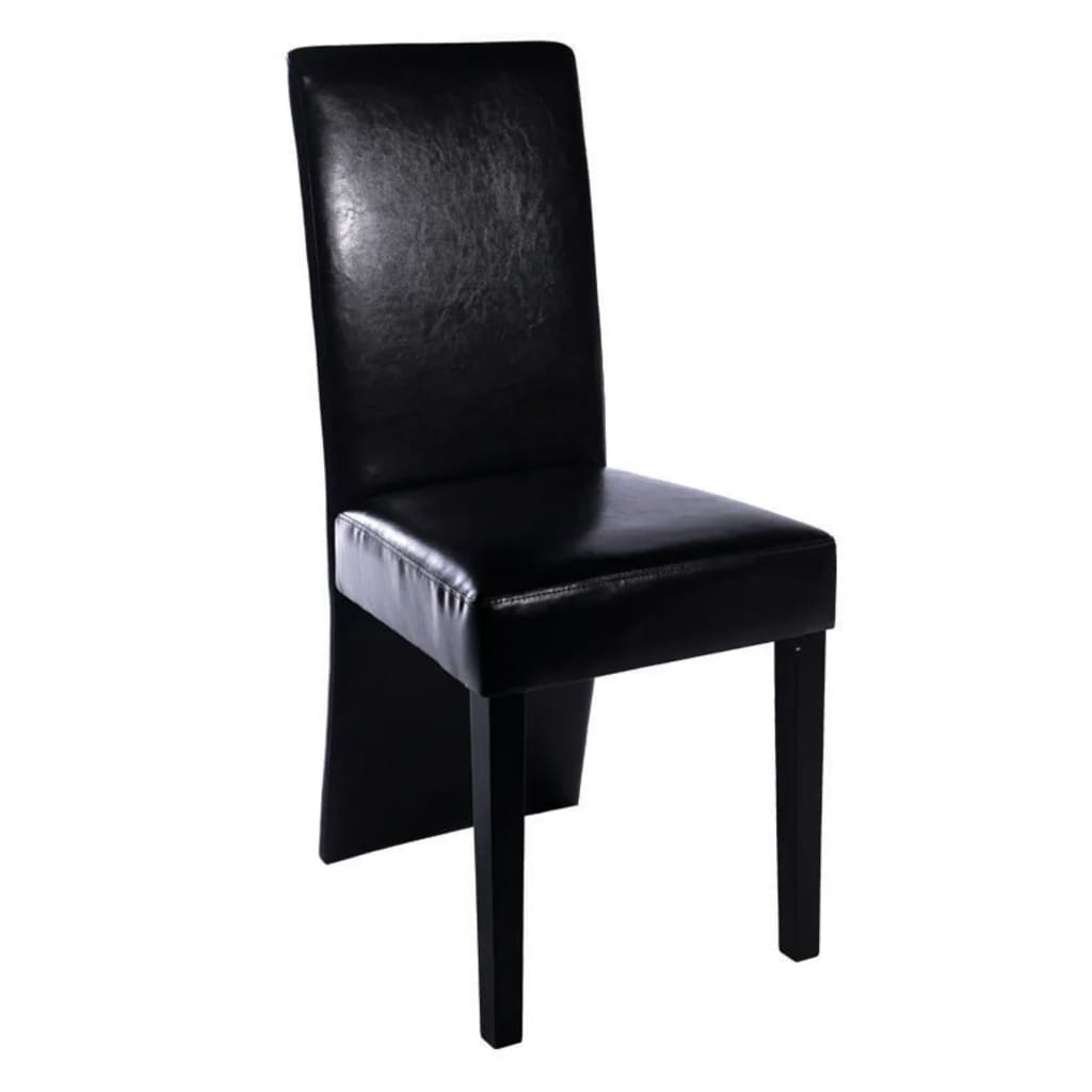 Dining Chairs 6 pcs Black Leather