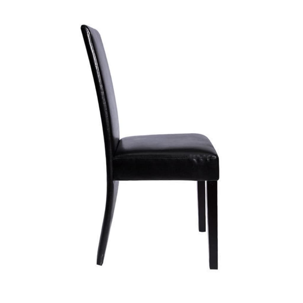 Dining Chairs 6 pcs Black Leather