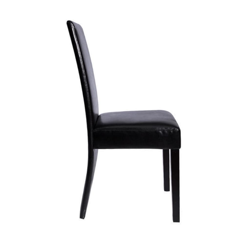 Dining Chairs 4 pcs Black Leather