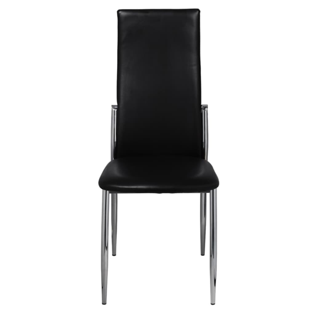 Dining Chairs 6 pcs Black Leather