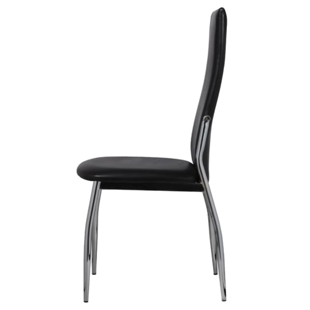 Dining Chairs 6 pcs Black Leather