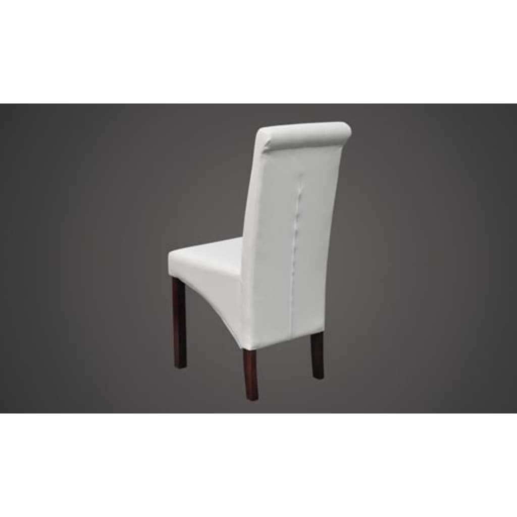 Dining Chairs 2 pcs White Leather