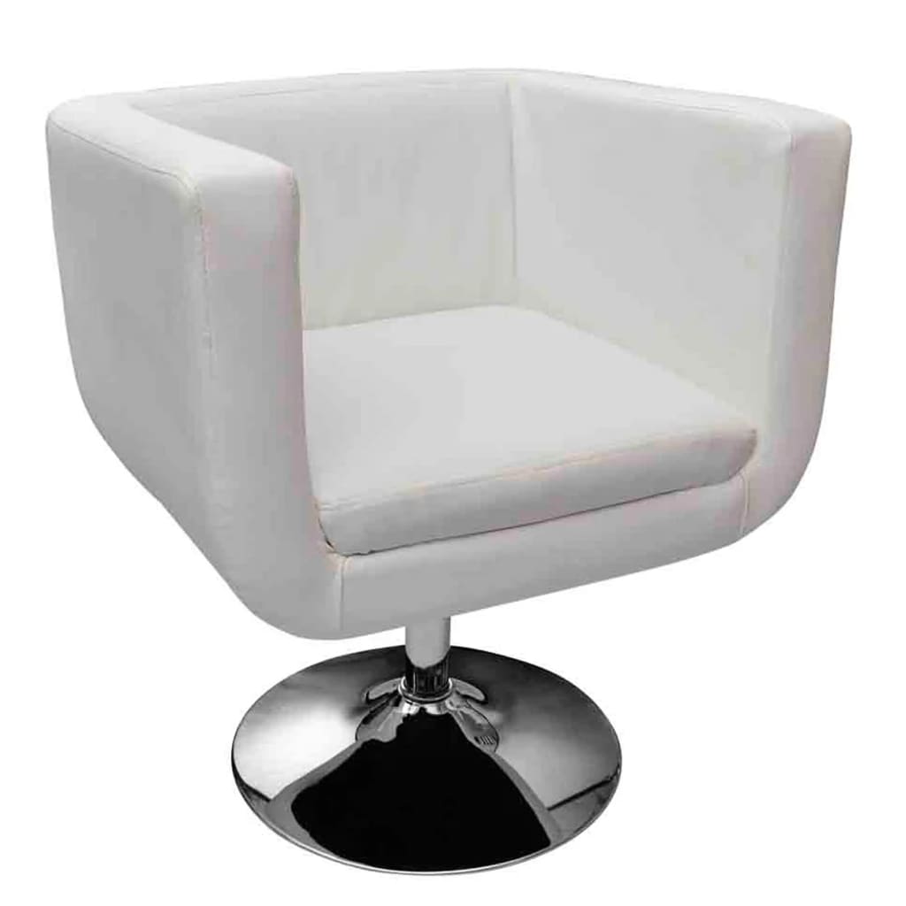 Bar Stool White Fau Leather