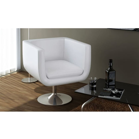 Bar Stool White Fau Leather