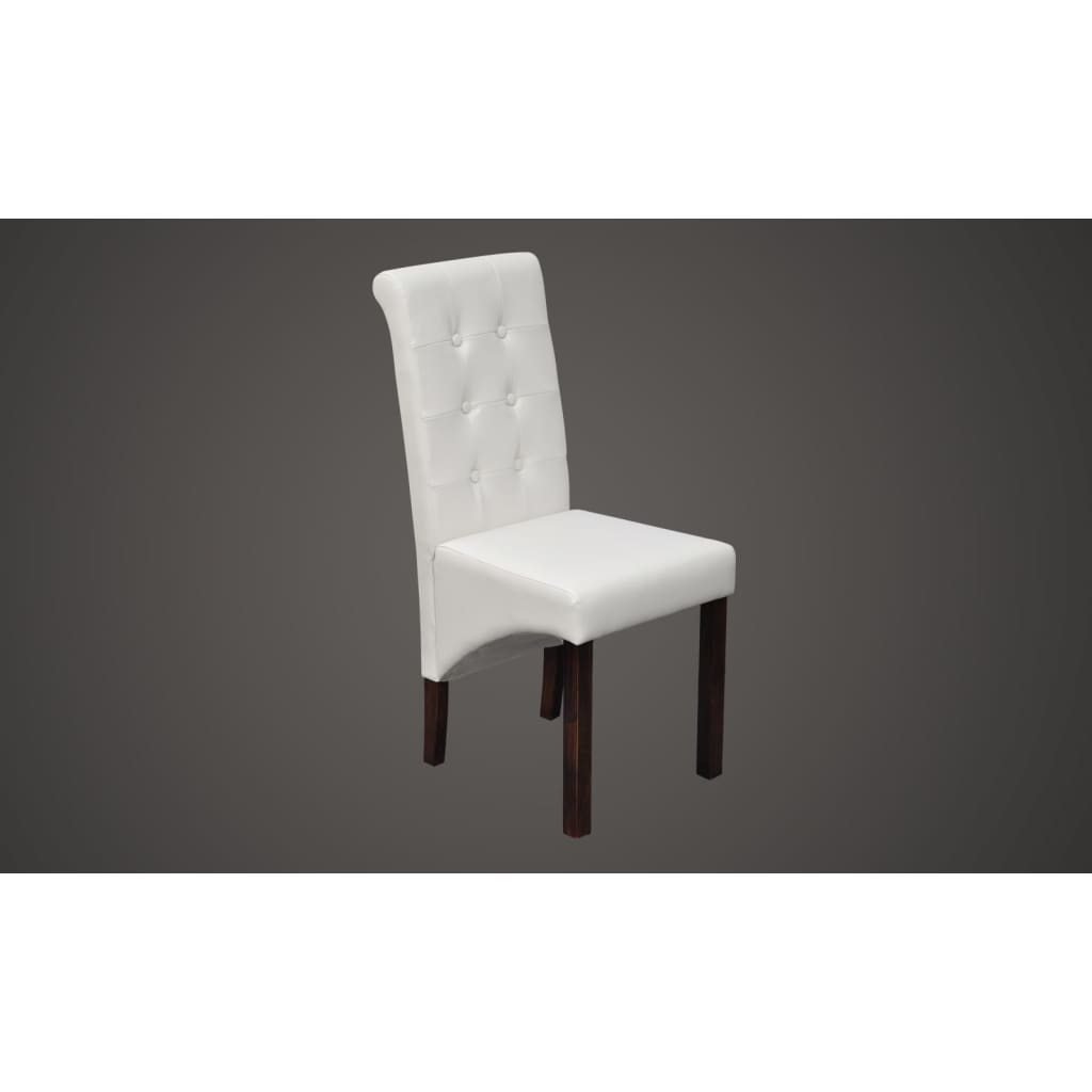 Dining Chairs 4 pcs White Leather