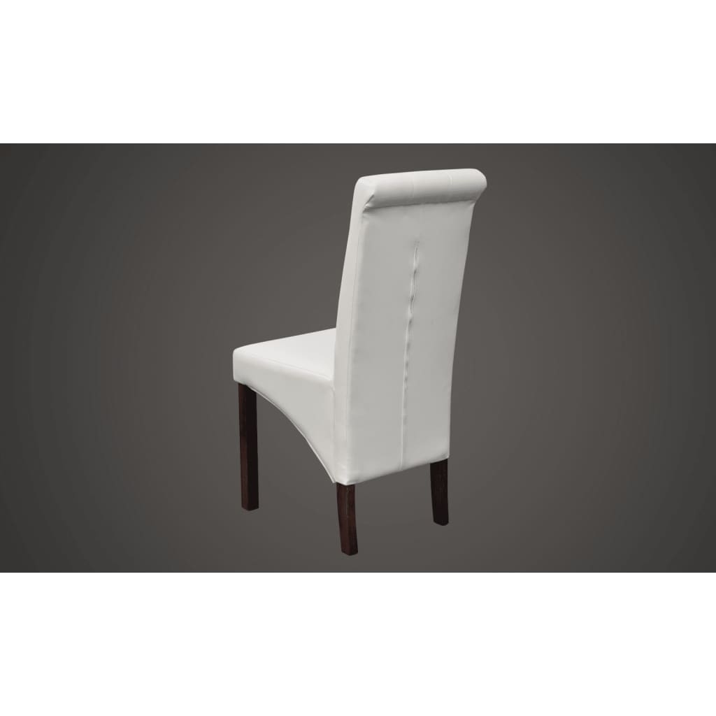 Dining Chairs 4 pcs White Leather