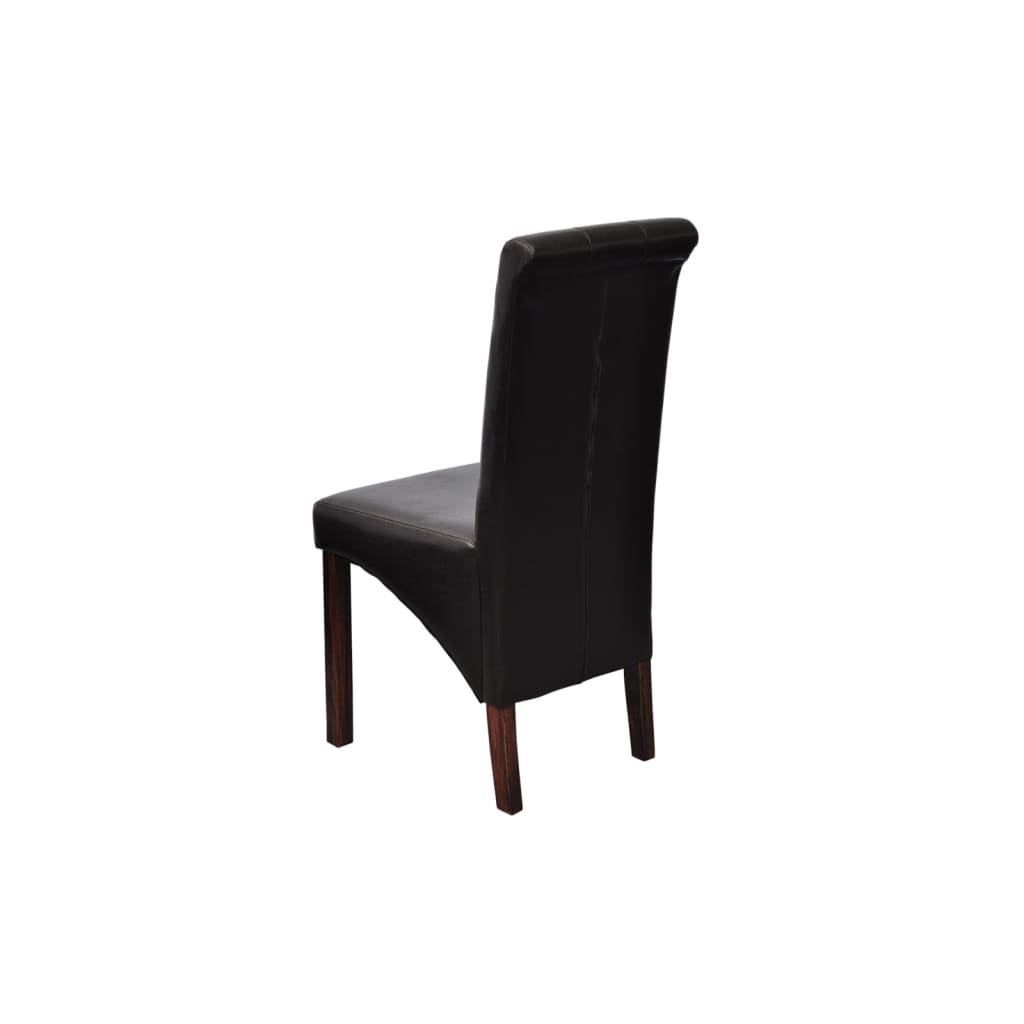 Dining Chairs 4 pcs Black Leather