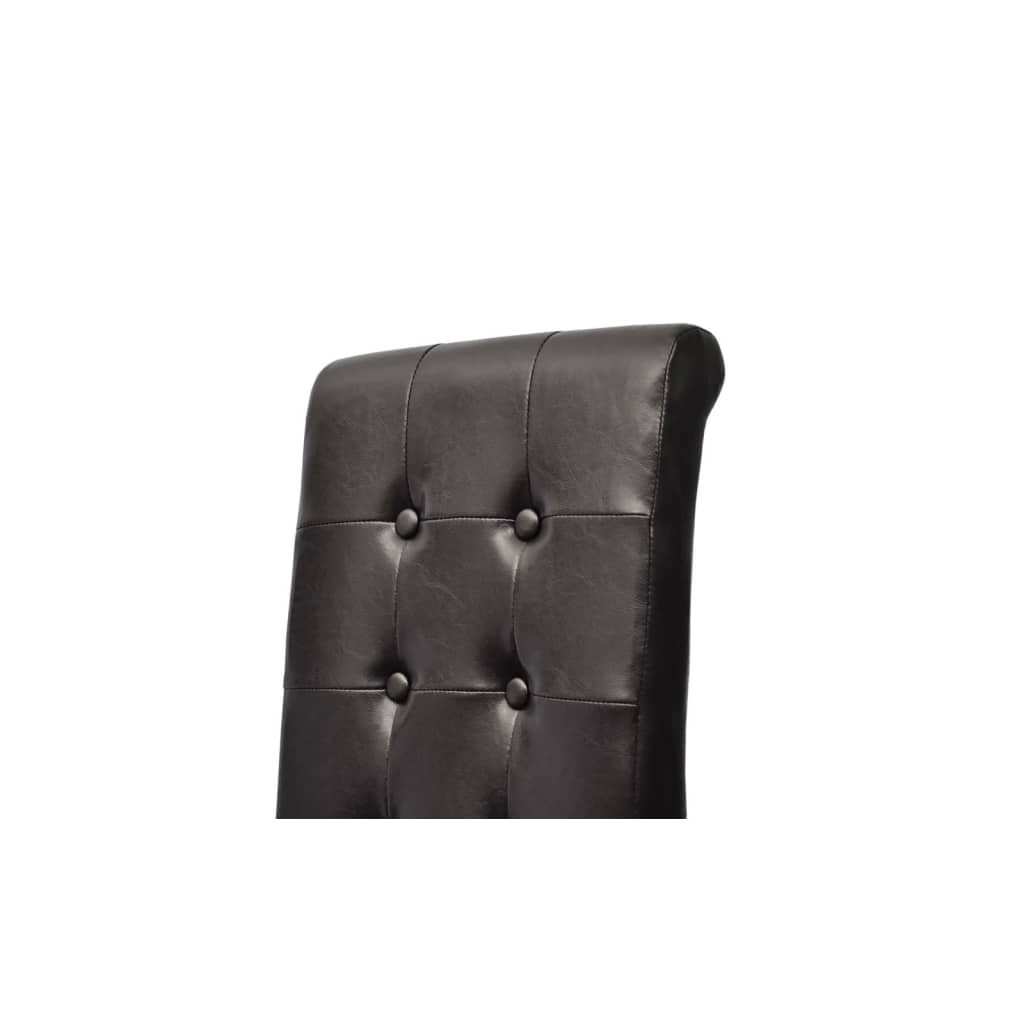 Dining Chairs 4 pcs Black Leather