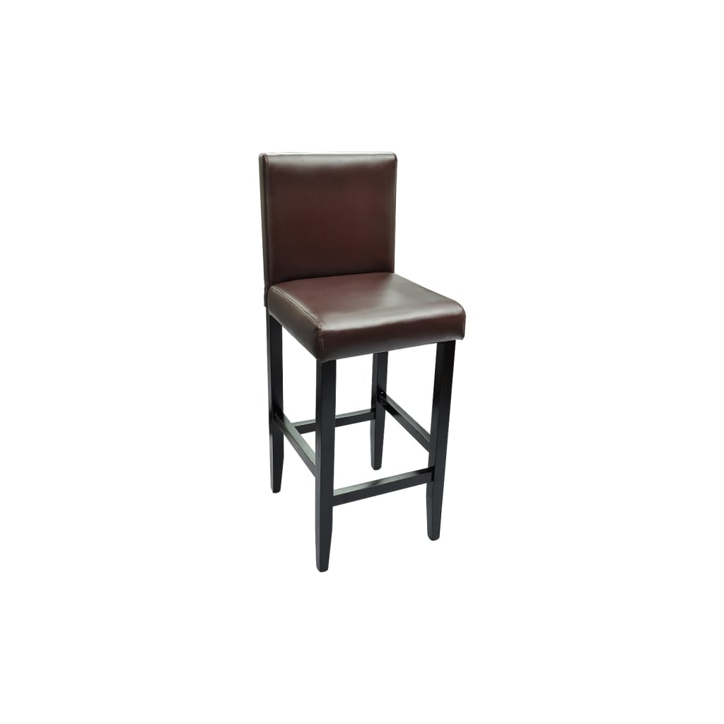 Bar Stools 4 pcs Dark Brown Leather