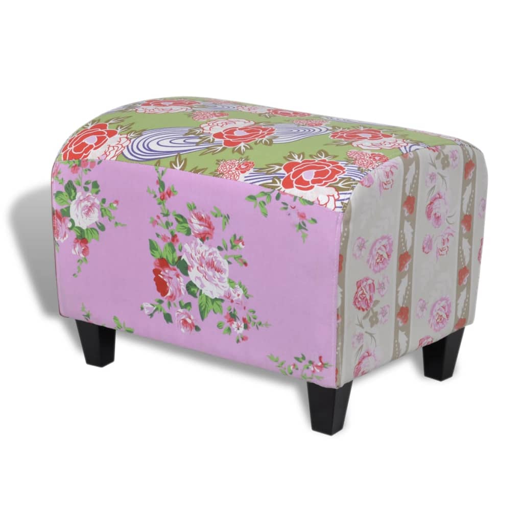 Patchwork Foot Stool Floral Style