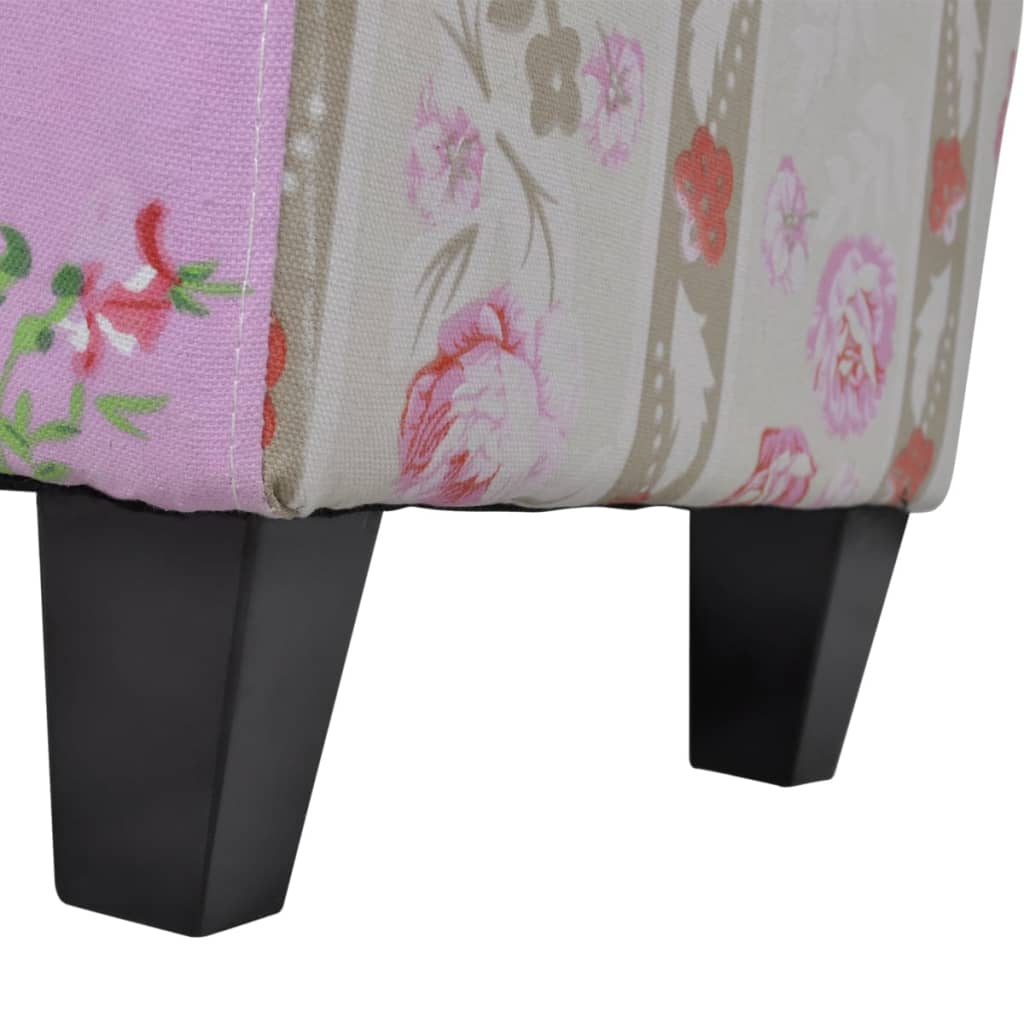 Patchwork Foot Stool Floral Style