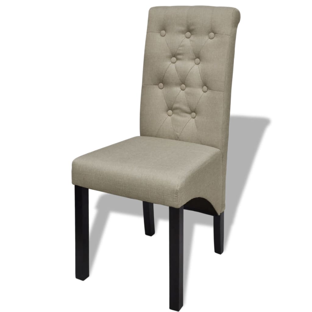 Dining Chairs 2 pcs Beige Fabric