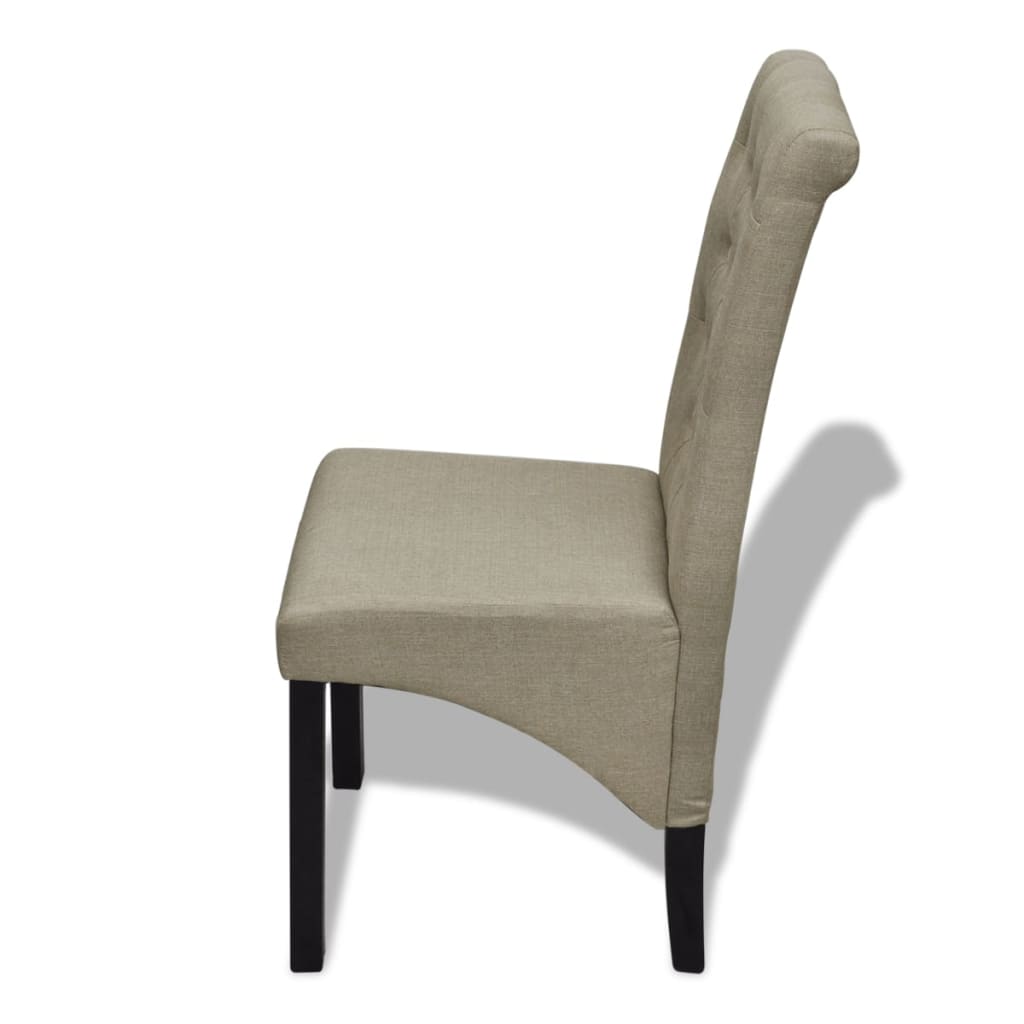 Dining Chairs 2 pcs Beige Fabric