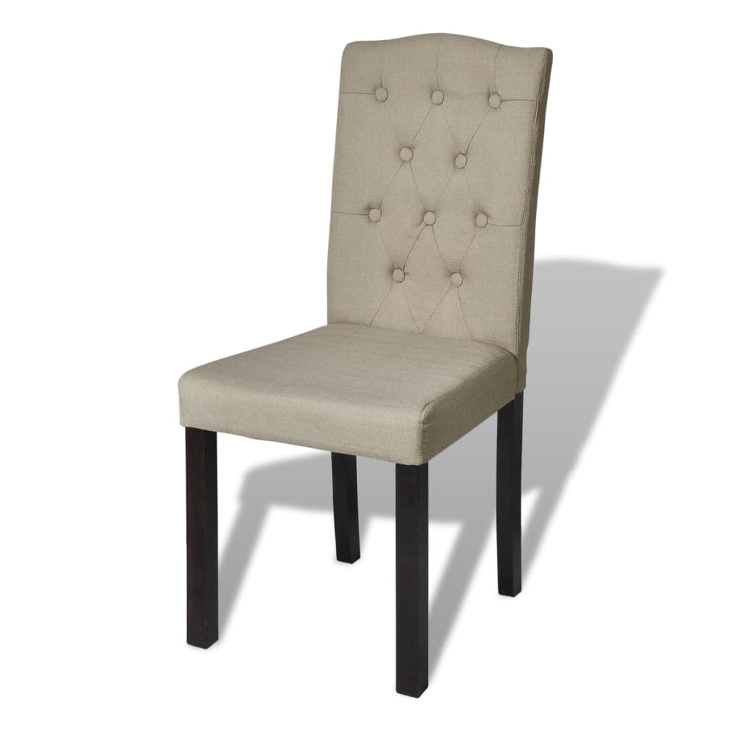 Dining Chairs 2 pcs Beige Fabric