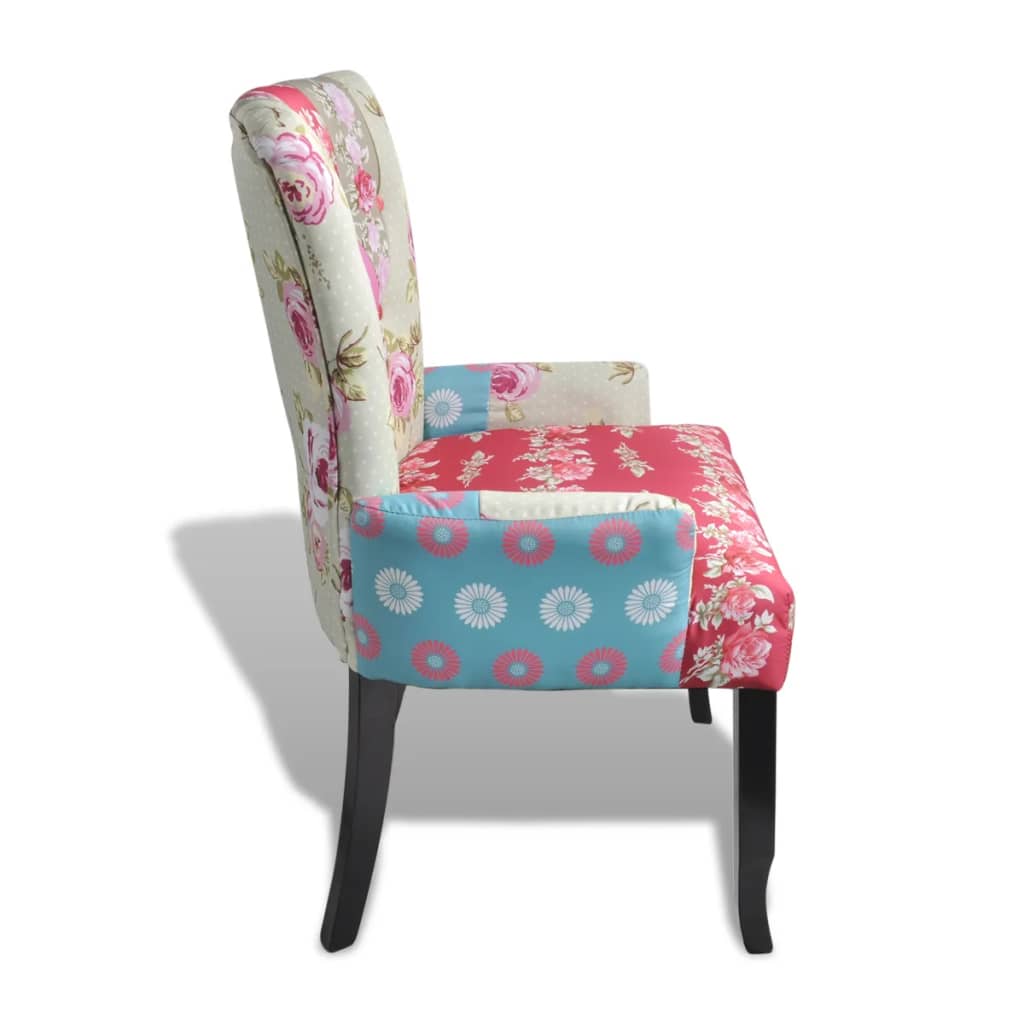 French Chair with Patchwork Design Fabric