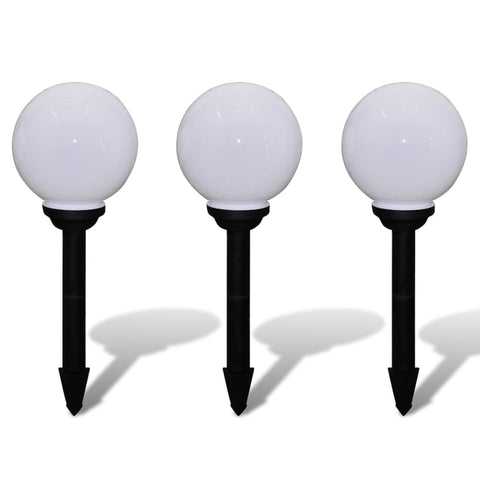 Garden Path Solar Ball Light LED 20cm 3pcs with Ground Spike