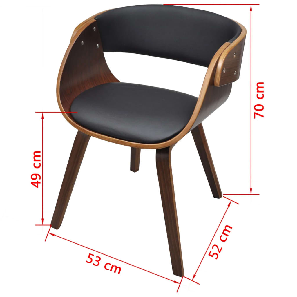 Dining Chair Bent Wood and Faux Leather