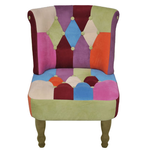 French Chair with Patchwork Design Fabric