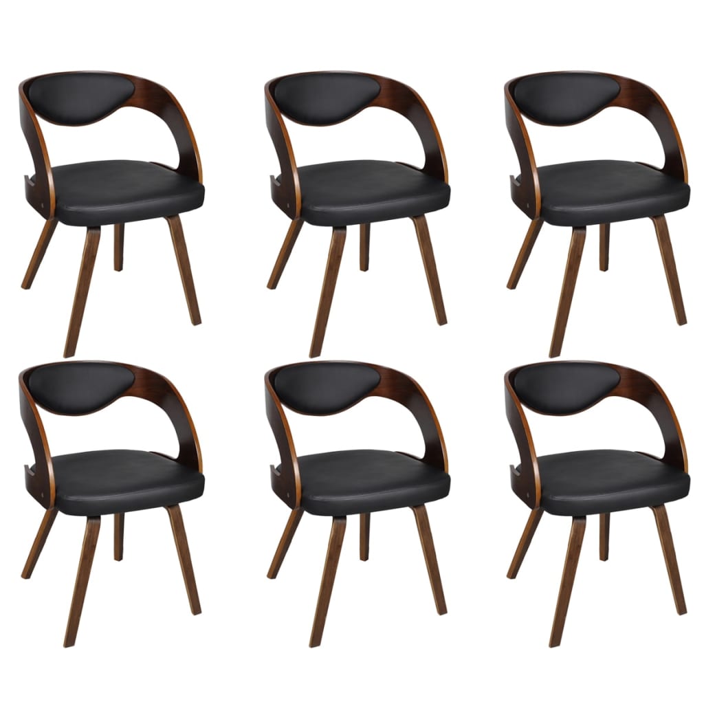 Dining Chairs 6 pcs Brown Leather