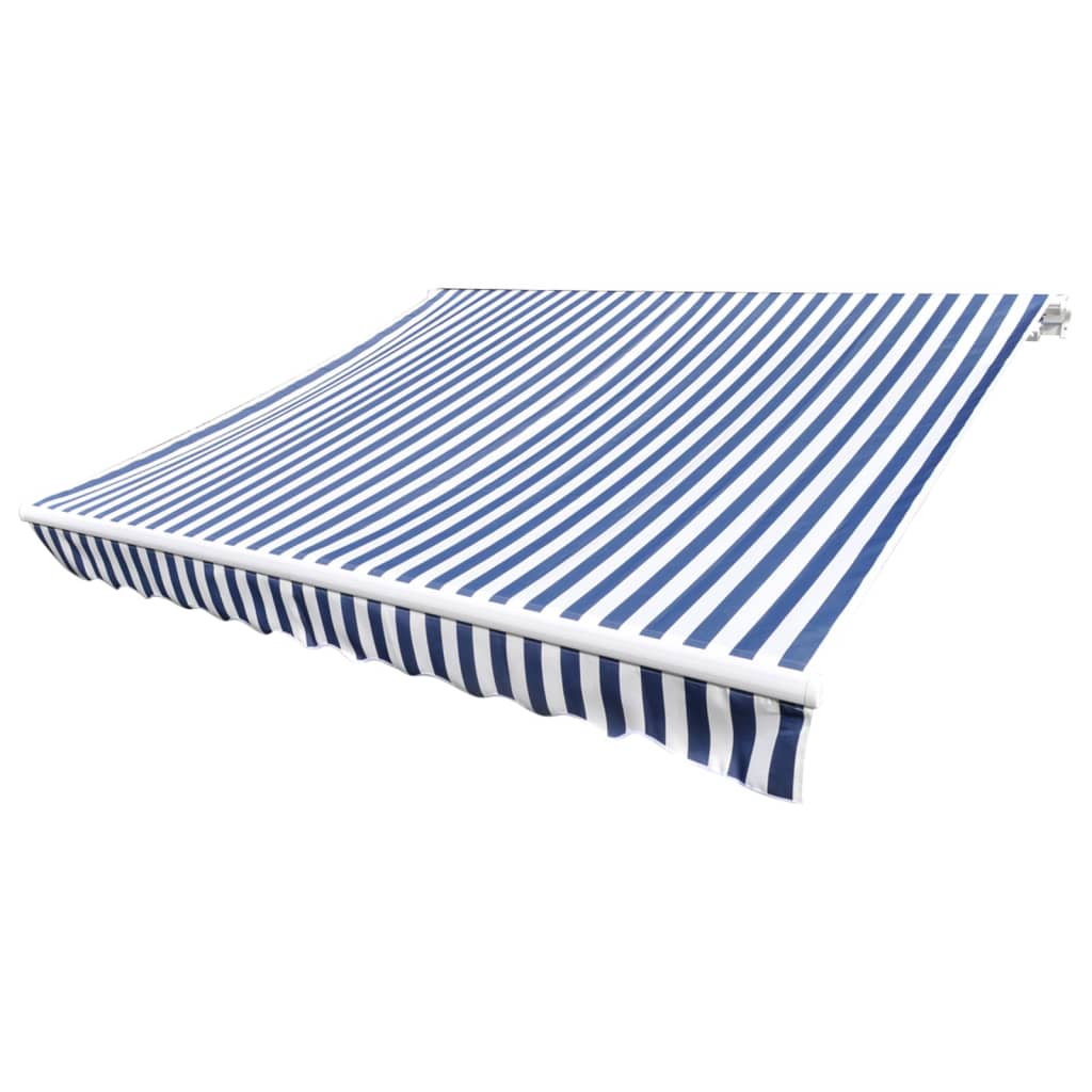 Awning Top Sunshade Canvas Blue & White S