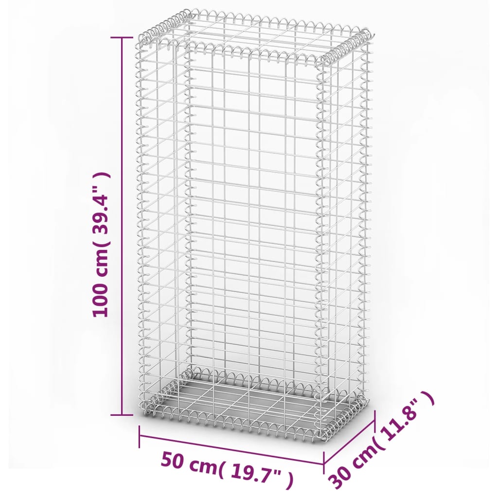 Gabion Basket with Lids Galvanised Wire  M