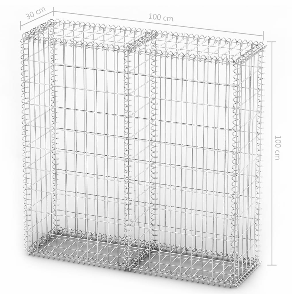 Gabion Basket with Lids Galvanised Wire XL