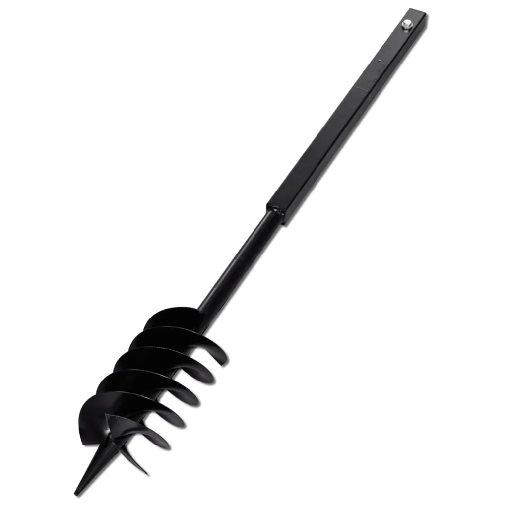 Ground Drill with Handle Auger Bit 150 mm Three Spirals Steel Black