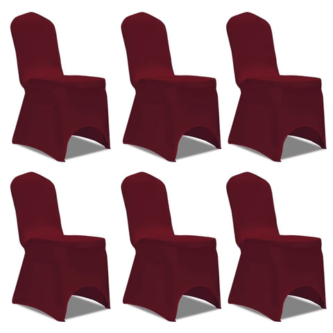 Chair Cover Stretch Burgundy 6 pcs