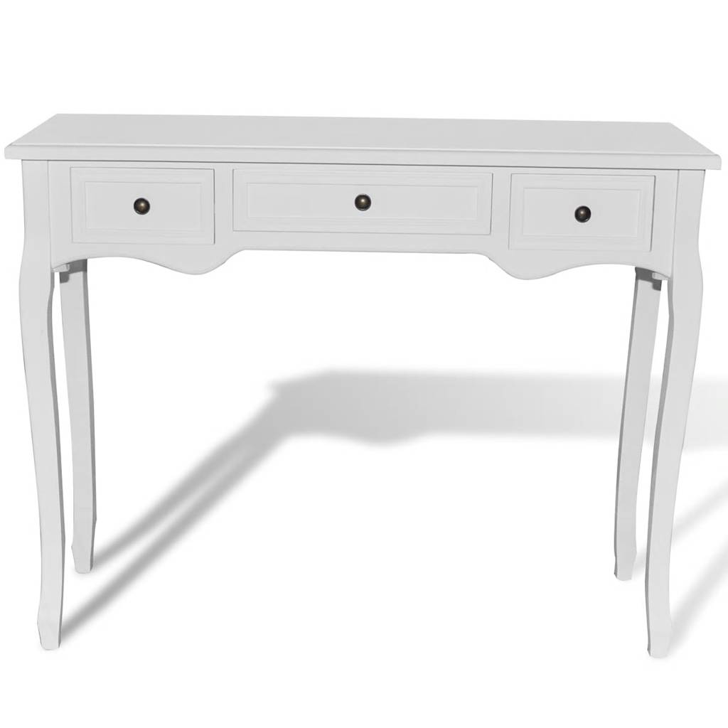 Dressing Console Table With Three Drawers White