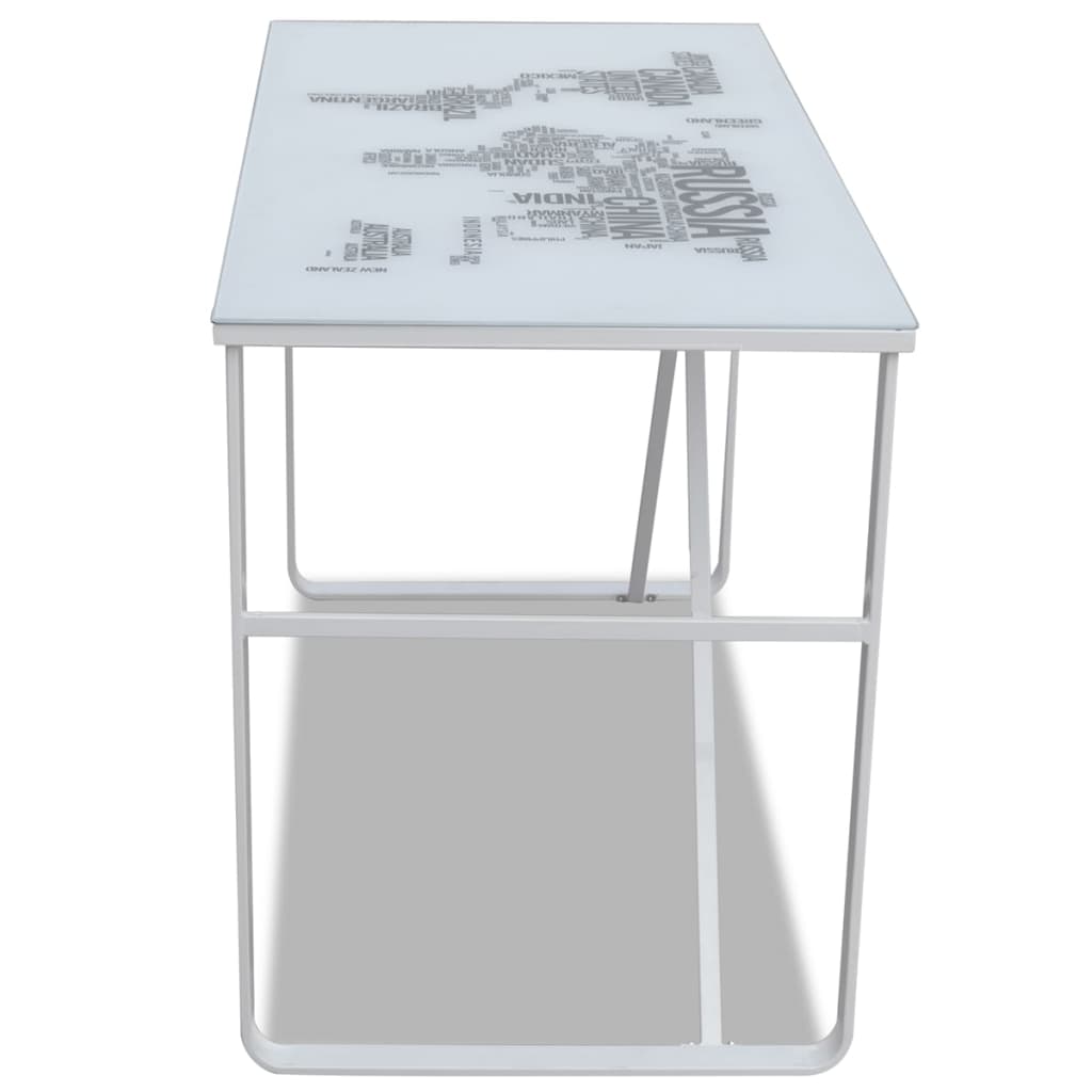 Rectangular Desk with Map Pattern