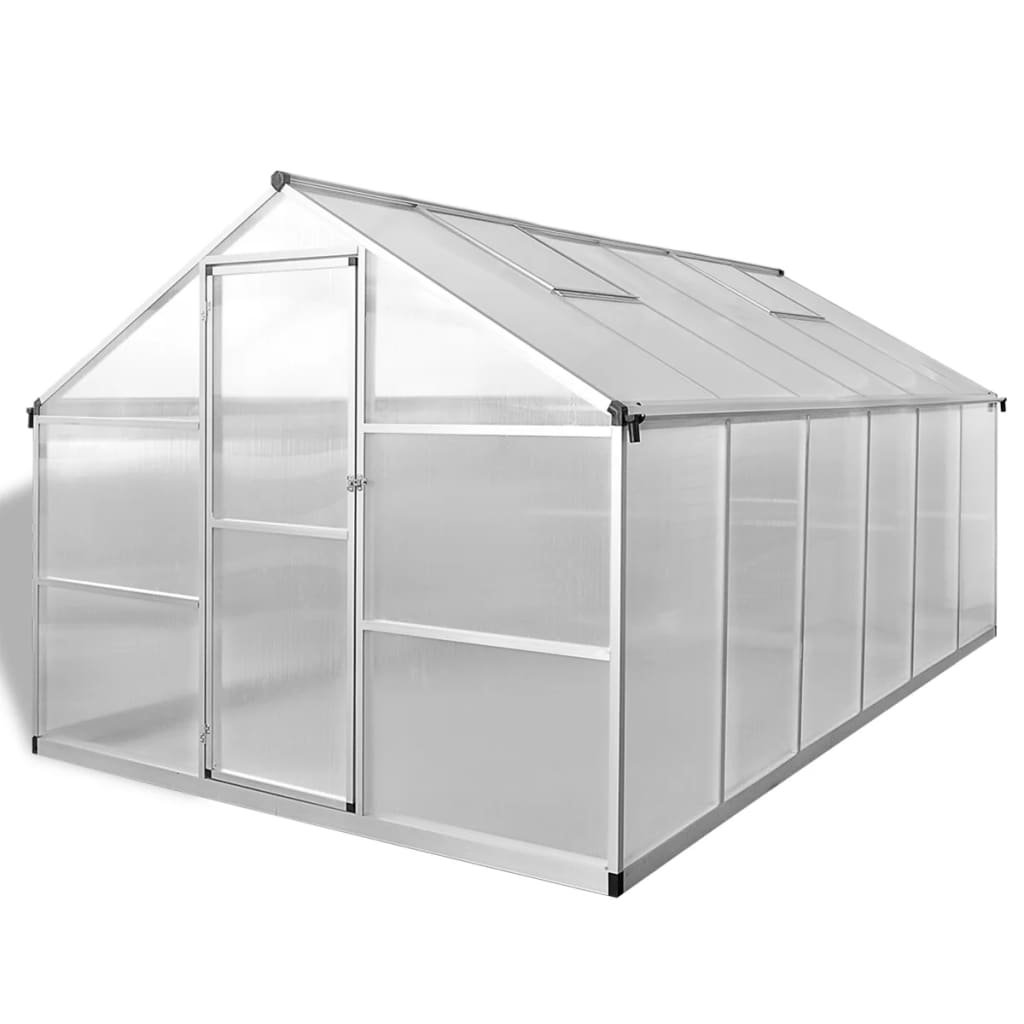 Reinforced Aluminium Greenhouse with Base Frame 9.025 mÃ‚Â²