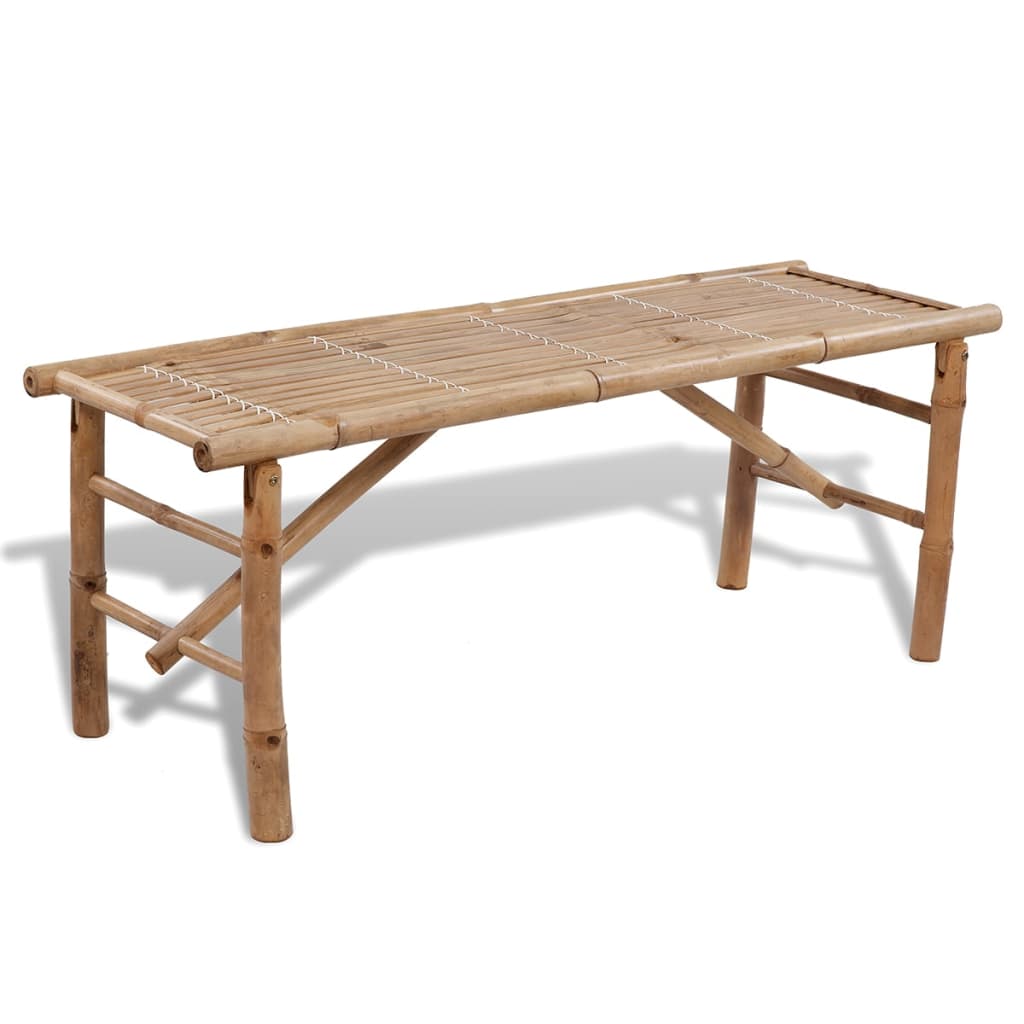 Table with 2 Benches 100 cm Bamboo