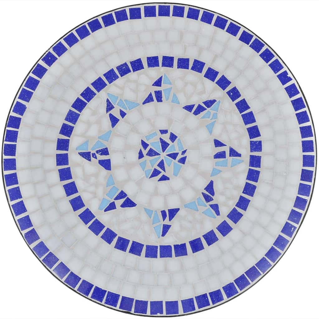 Bistro Table Blue and White 60 cm Mosaic