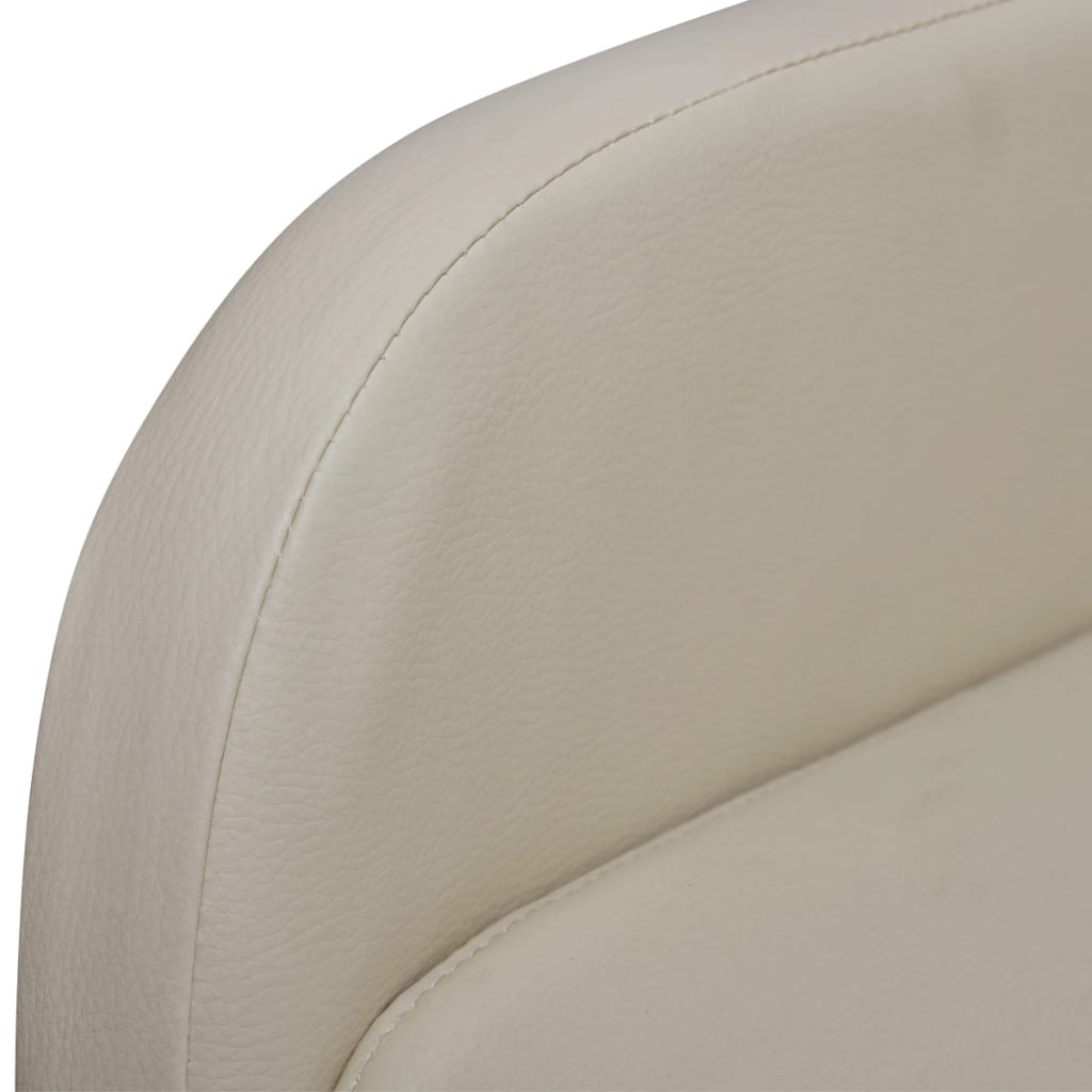 Folding Archair Cream Fau Leather