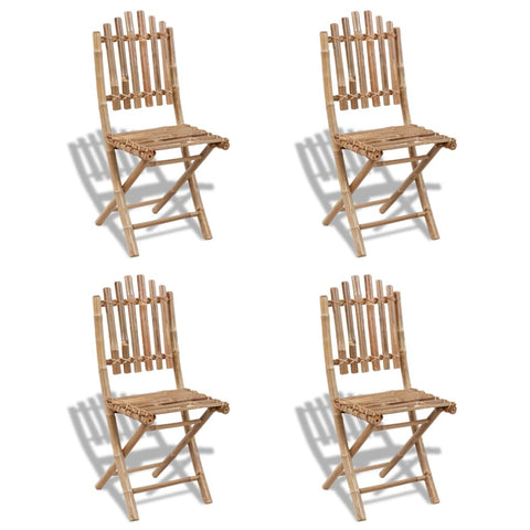 Foldable Outdoor Chairs Bamboo 4 pcs