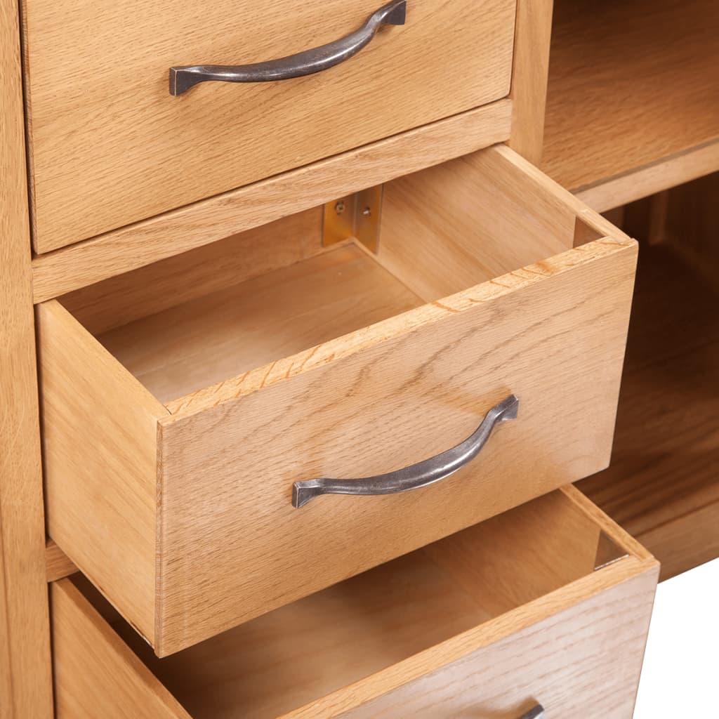 Sideboard with 3 Drawers Solid Oak Wood