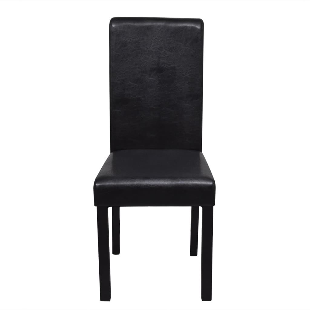 Dining Chairs 2 pcs Black" Faux Leather