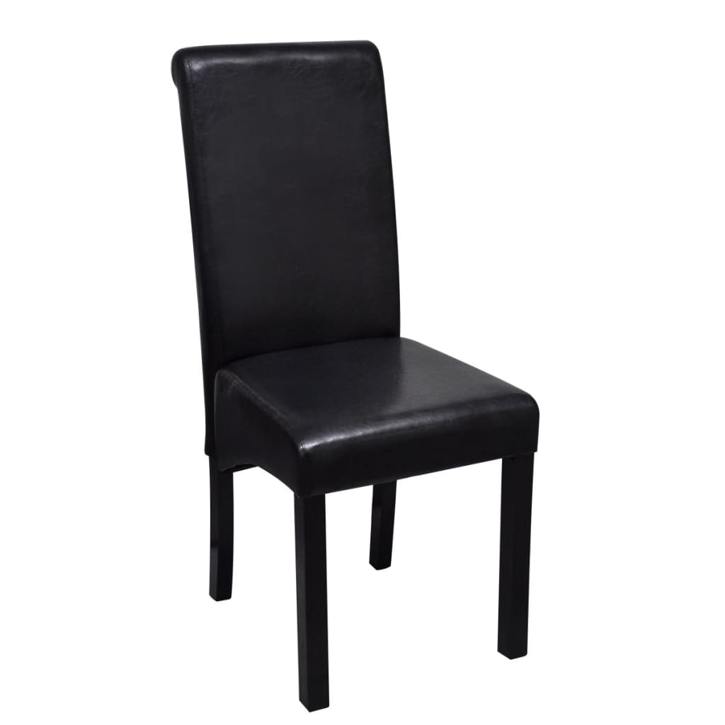 Dining Chairs 2 pcs Black" Faux Leather