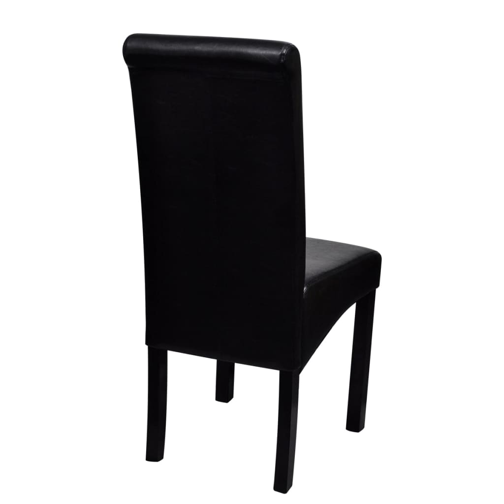 Dining Chairs 2 pcs Black" Faux Leather