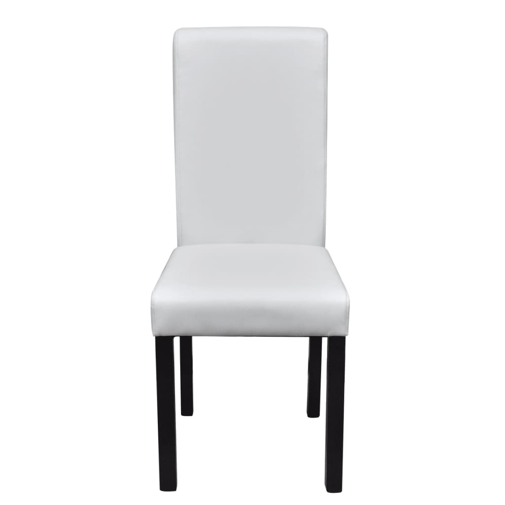 Dining Chairs 2 pcs White" Faux Leather