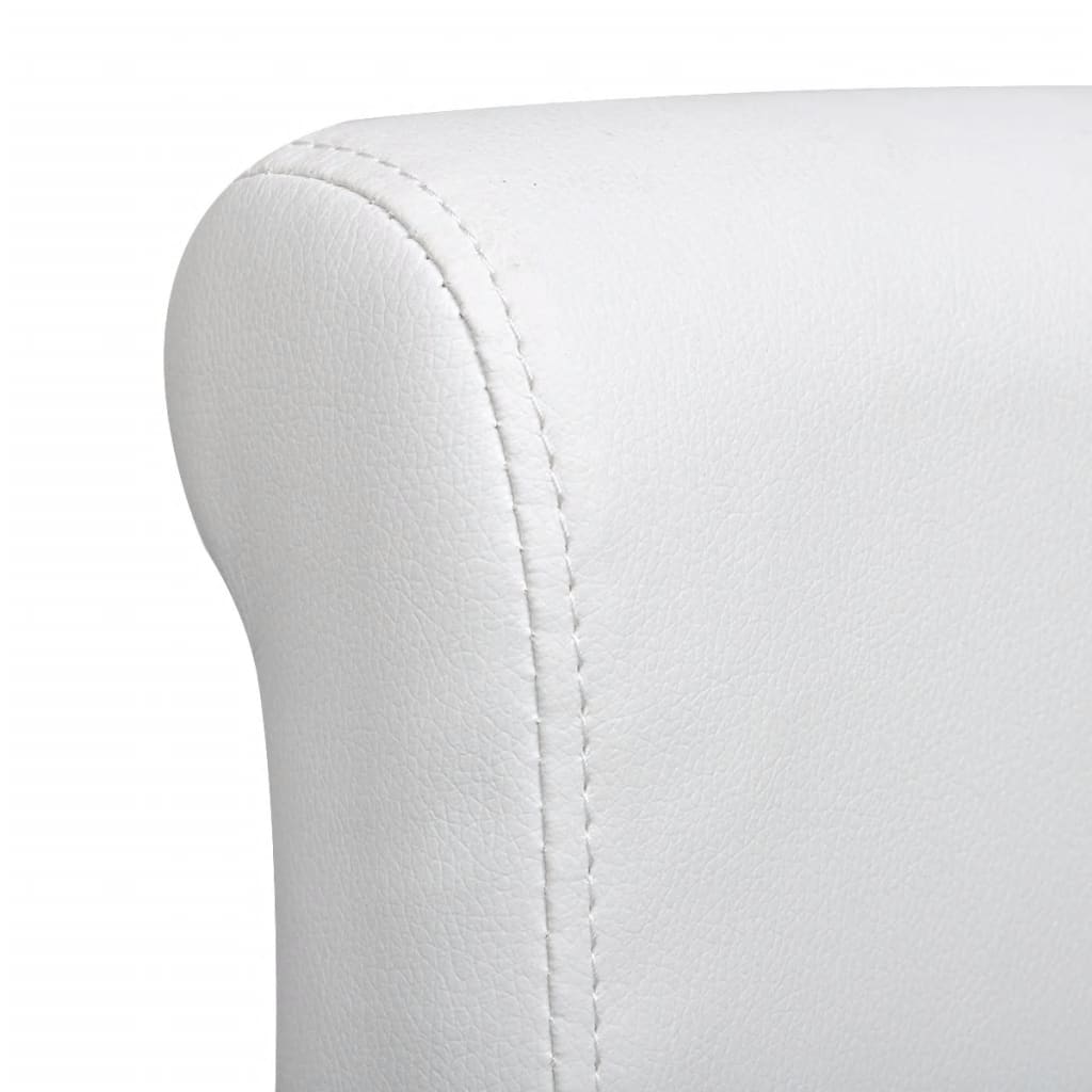 Dining Chairs 2 pcs White" Faux Leather