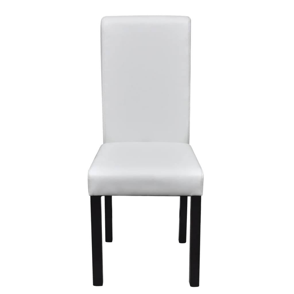 Dining Chairs 4 pcs White Leather