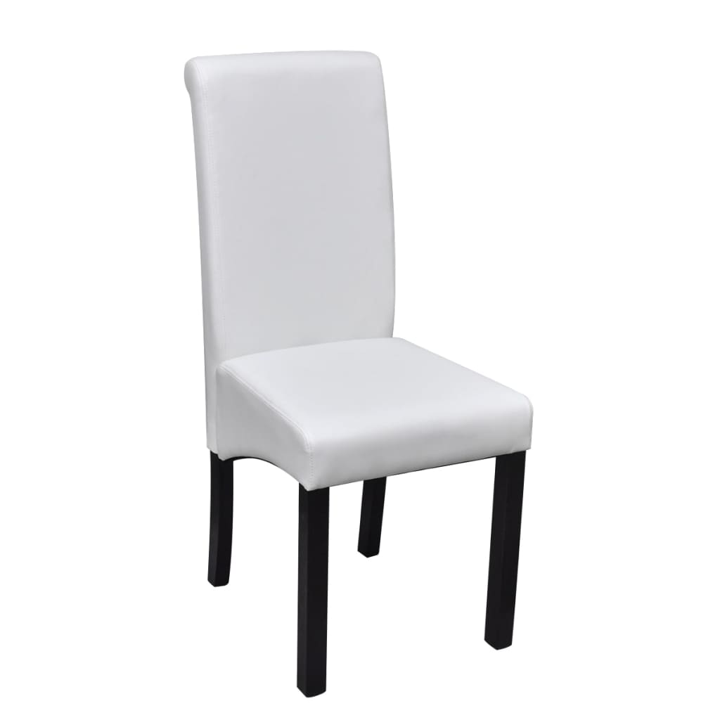 Dining Chairs 4 pcs White Leather