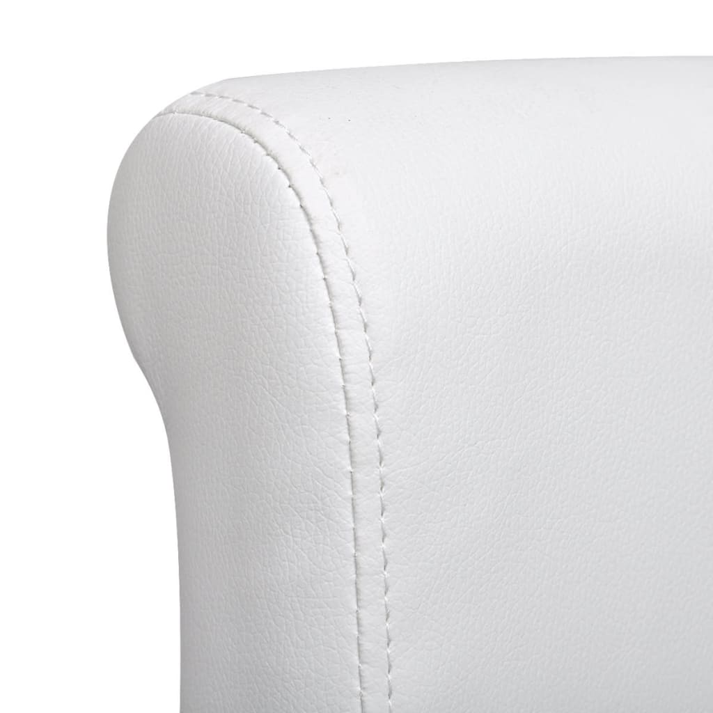 Dining Chairs 4 pcs White Leather