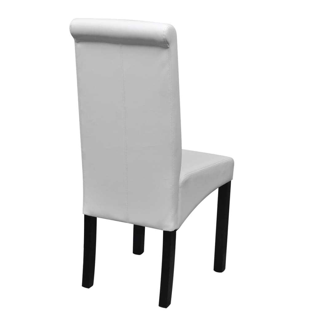 Dining Chairs 4 pcs White Leather