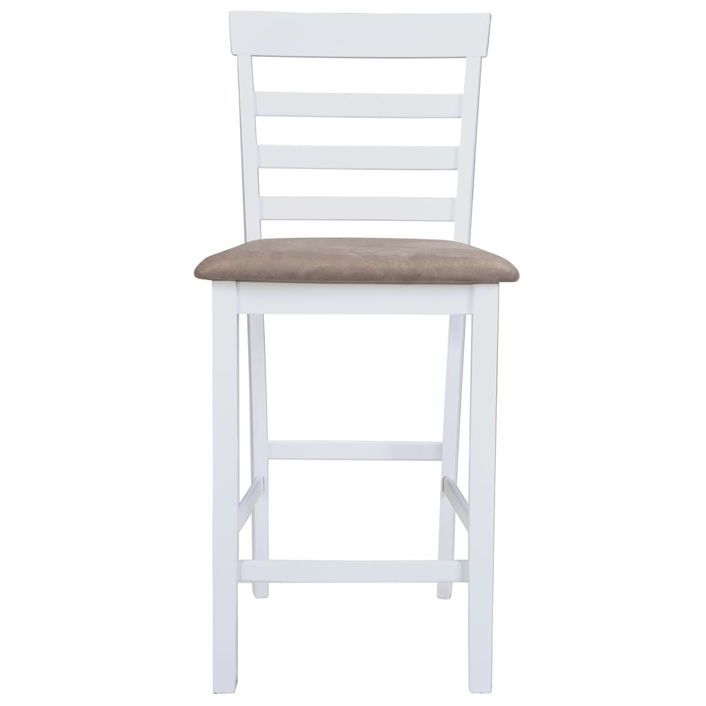 Bar Chairs 2 pcs White Fabric