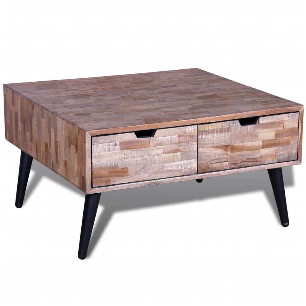 Coffee Table with 4 Drawers Reclaimed Teak Wood