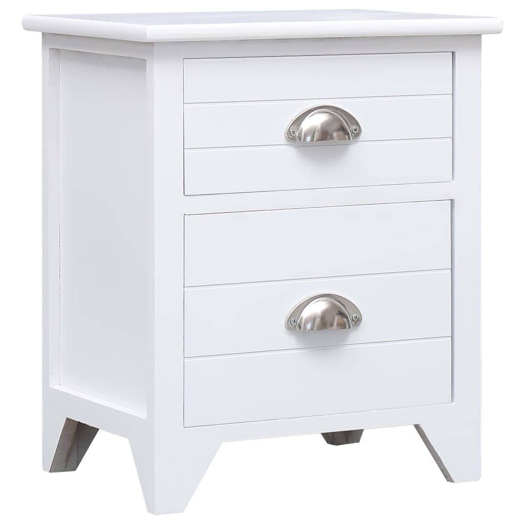 Nightstand 2 Pcs With 2 Drawers White