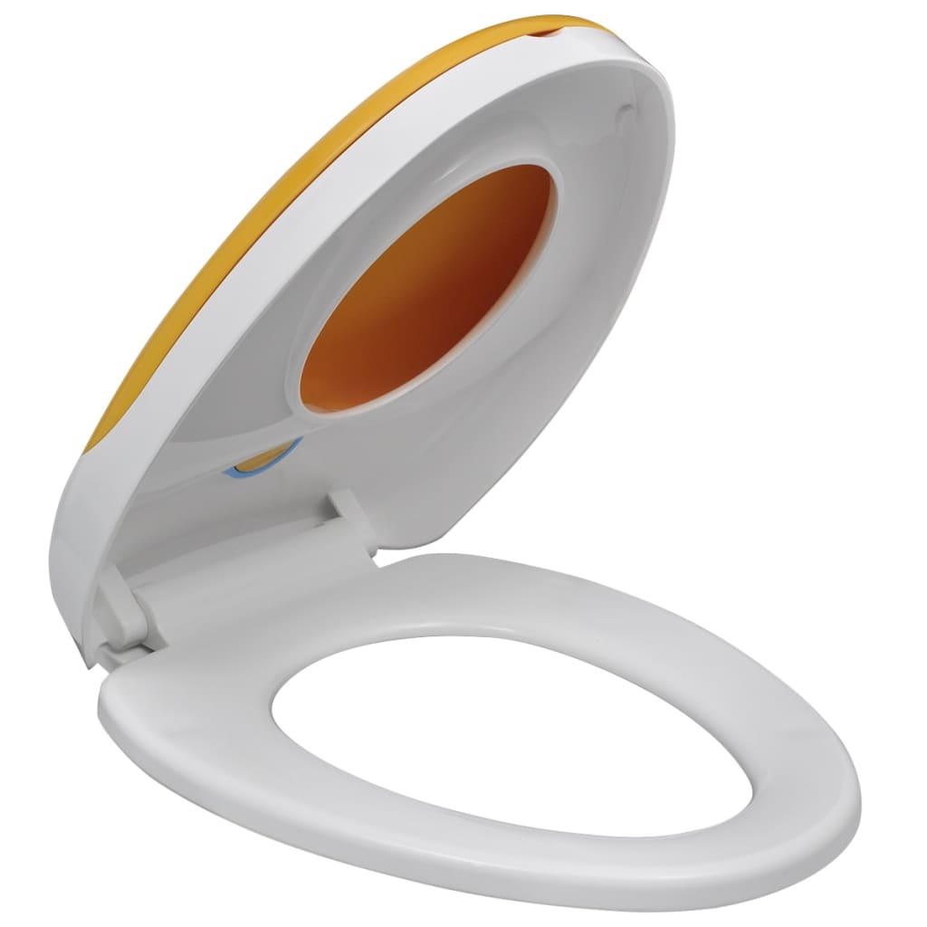 White & Yellow Soft-close Toilet Seat /Children